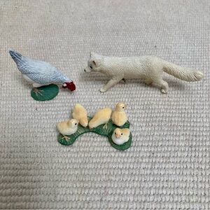 Schleich Hen Chicks and Arctic Fox